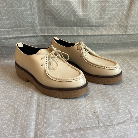 NWOT Koio Siena Lace-Up Oxford Loafers in Ivory Leather 37 - Picture 1 of 7